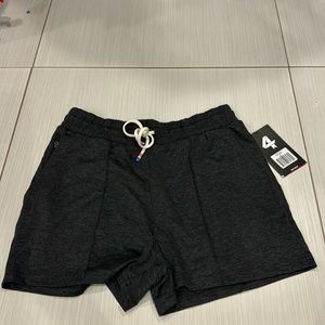 Fourlaps NWT Stratus Short Black Heather with drawstring, very soft. Dark Grey.